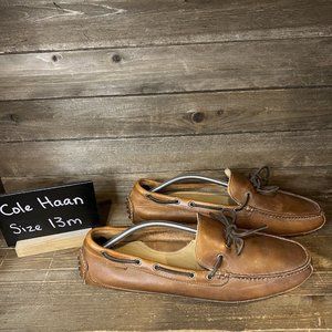 Mens Cole Haan Brown Leather Slip-On Driving Shoes Loafers Moccasins Size 13 M
